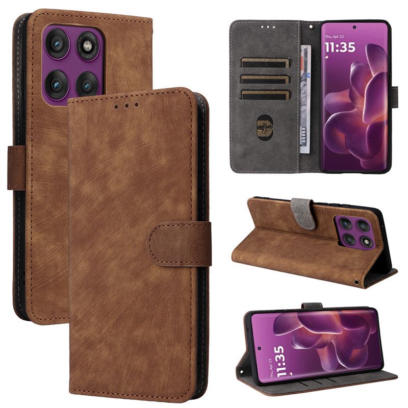 Flip Cover for Motorola Edge 60/60s/60 Pro/60 Fusion/60 Stylus/Moto G Stylus 5G (2025) PU Leather Phone Case Full-Body Protection Shockproof [RFID Blocking] Wallet Cover With Hand Strap