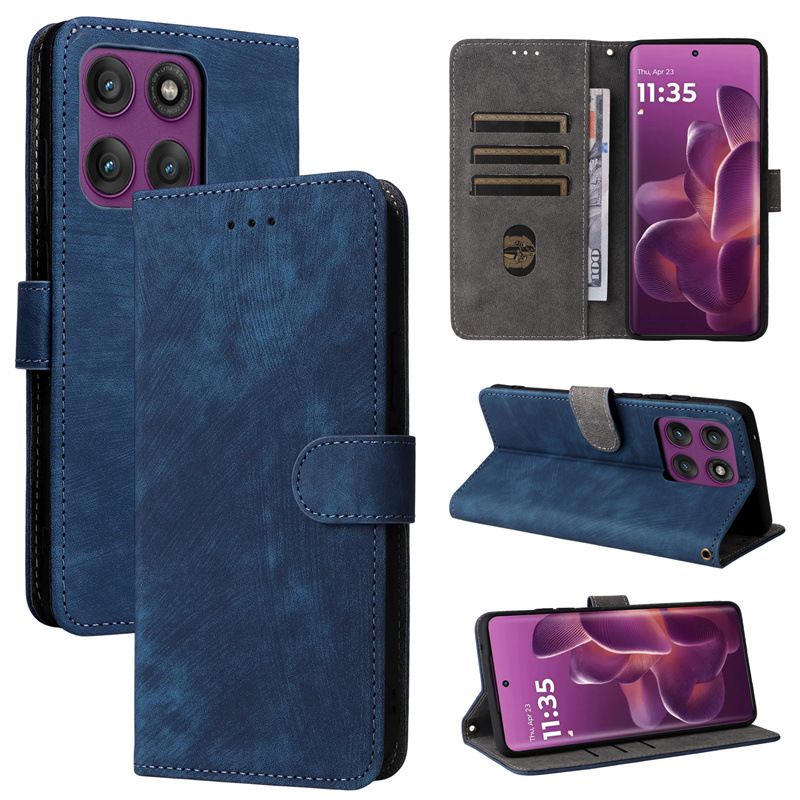 Flip Cover for Motorola Edge 60/60s/60 Pro/60 Fusion/60 Stylus/Moto G Stylus 5G (2025) PU Leather Phone Case Full-Body Protection Shockproof [RFID Blocking] Wallet Cover With Hand Strap