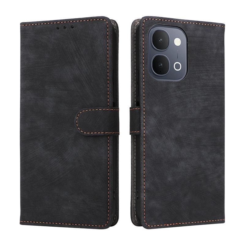 Flip Cover for vivo Y31d/Y500i PU Leather Phone Case Full-Body Protection Shockproof [RFID Blocking] Wallet Cover With Hand Strap
