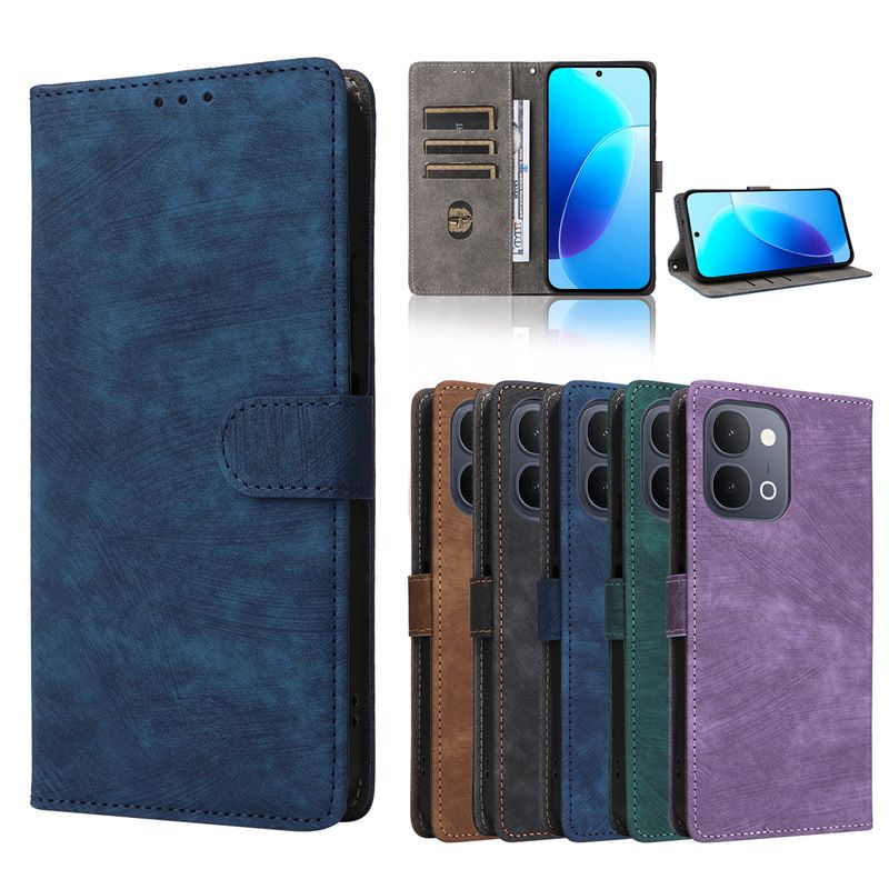 Flip Cover for vivo Y31d/Y500i PU Leather Phone Case Full-Body Protection Shockproof [RFID Blocking] Wallet Cover With Hand Strap