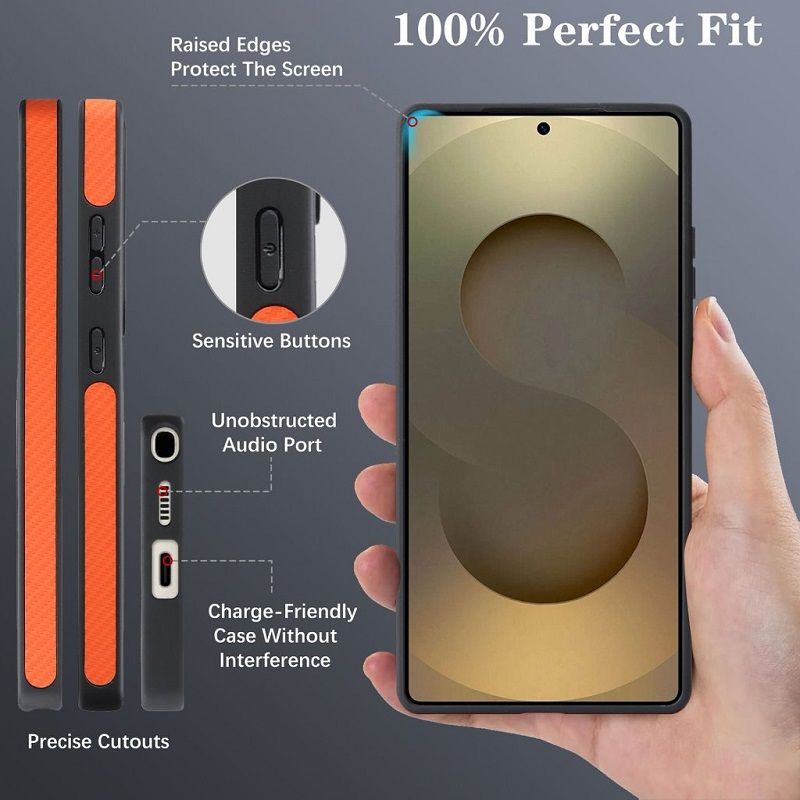 Carbon Fiber Magnetic Leather Mobile Phone Case for Samsung Galaxy S26 S25 Plus S24 Plus S23 Ultra  Matte Textured Cases Frosted Back Cover