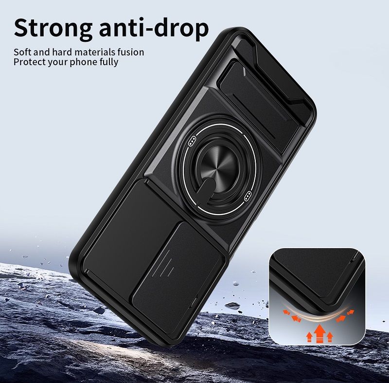 Luxury Slide Camera Lens Case Protective Cover for Tecno Spark 40 4G (6.67" inch) Magnetic Kickstand Phone Case