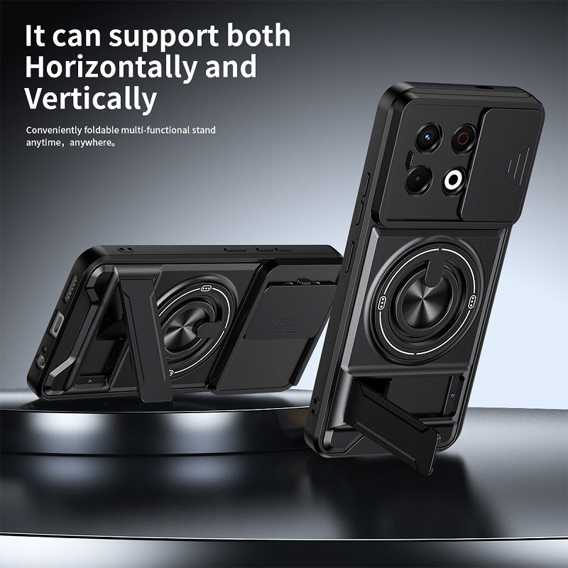 Luxury Slide Camera Lens Case Protective Cover for Tecno Spark 30 Pro 4G (6.78" inch) Magnetic Kickstand Phone Case