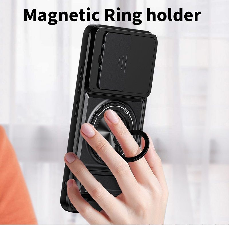 Luxury Slide Camera Lens Case Protective Cover for Tecno Spark 30 Pro 4G (6.78" inch) Magnetic Kickstand Phone Case