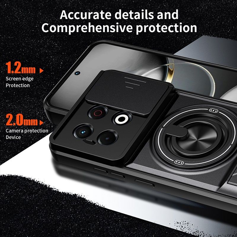 Luxury Slide Camera Lens Case Protective Cover for Tecno Spark 30 Pro 4G (6.78" inch) Magnetic Kickstand Phone Case