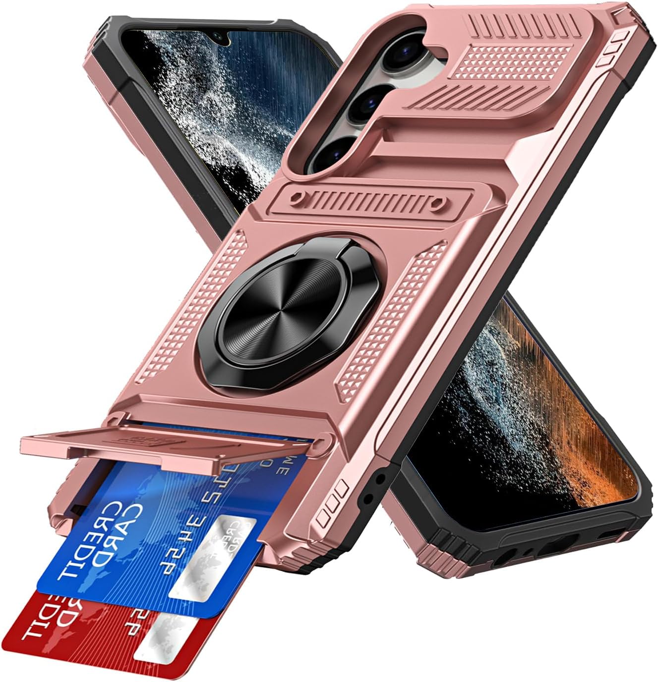 360° Magnetic Cover For Samsung Galaxy S25 S25 Plus S25 Ultra S24 S24 Plus S24 Ultra S23 S23 Plus S23 Ultra  FE Hidden Card