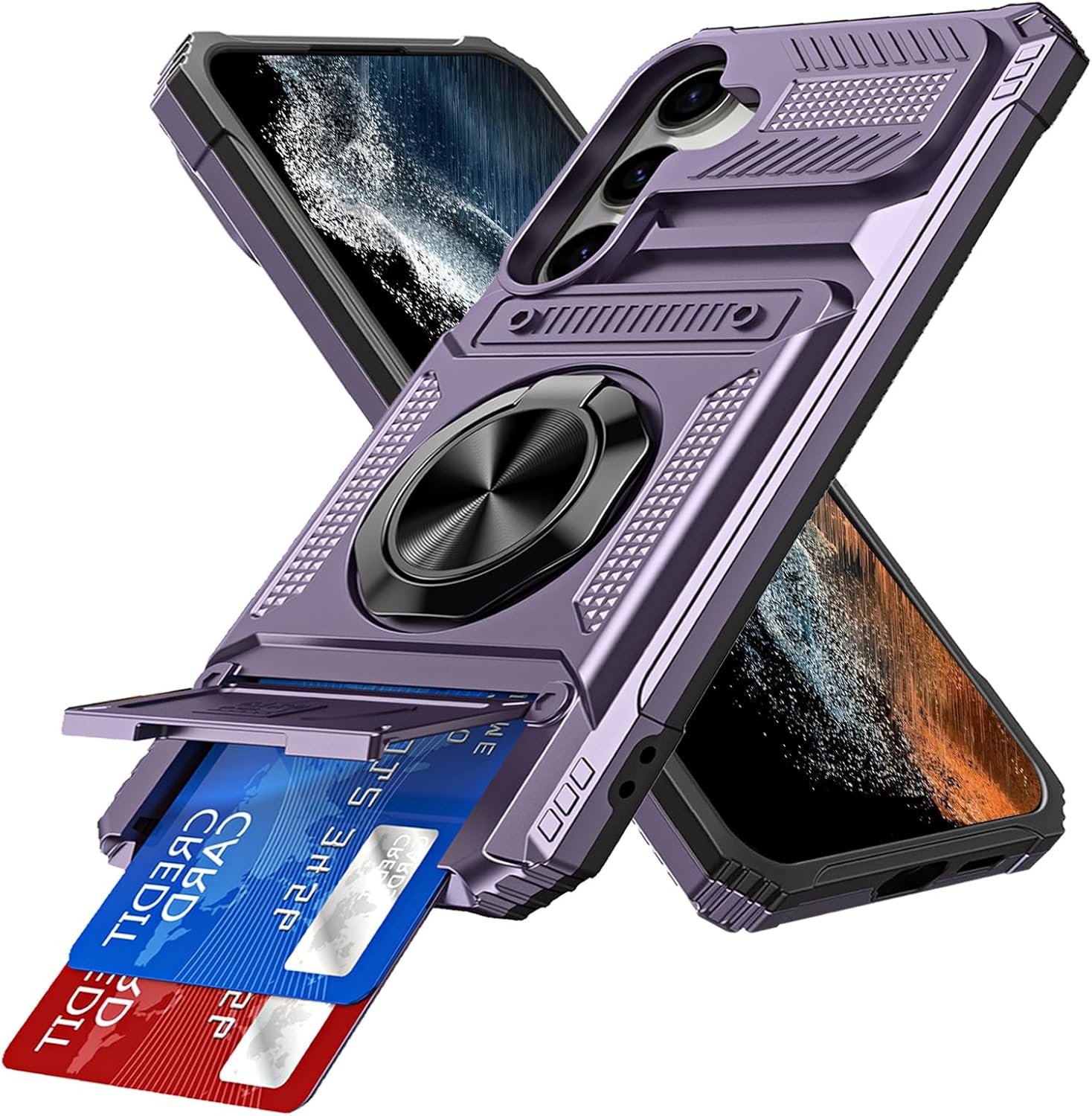 360° Magnetic Cover For Samsung Galaxy S25 S25 Plus S25 Ultra S24 S24 Plus S24 Ultra S23 S23 Plus S23 Ultra  FE Hidden Card