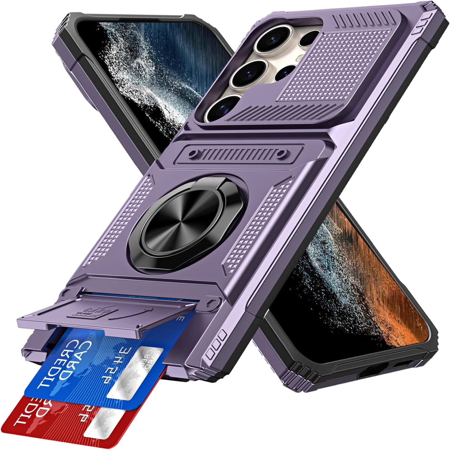 360° Magnetic Cover For Samsung Galaxy S25 S25 Plus S25 Ultra S24 S24 Plus S24 Ultra S23 S23 Plus S23 Ultra  FE Hidden Card