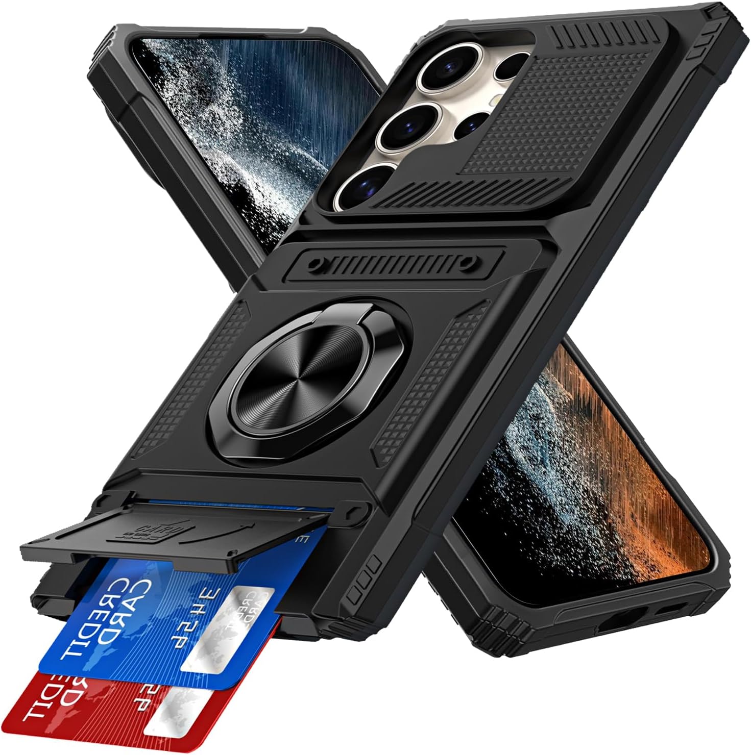 360° Magnetic Cover For Samsung Galaxy S25 S25 Plus S25 Ultra S24 S24 Plus S24 Ultra S23 S23 Plus S23 Ultra  FE Hidden Card