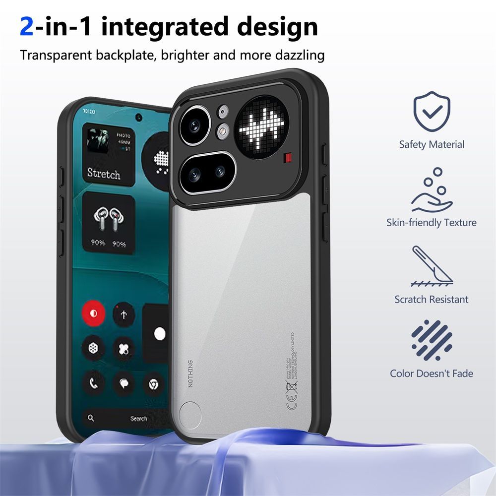 Phone Case For Nothing Phone 4A Pro （6.83）Acrylic Hard Shell with Soft Edges Cover