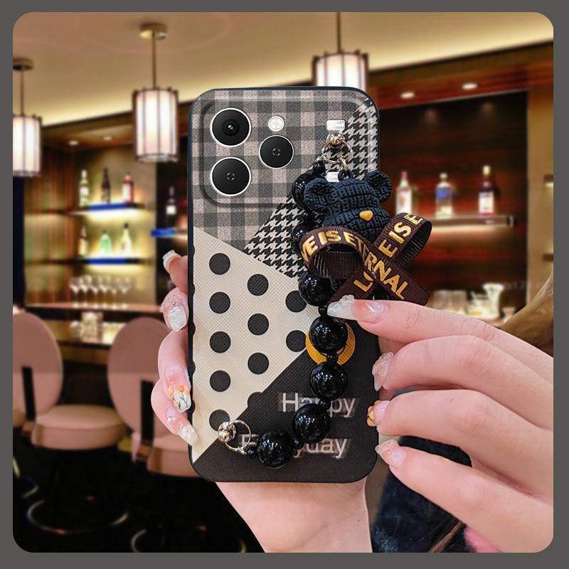Phone Case for Tecno Spark 40 4G Case Trendy Creative Black Pearl Charm Shockproof And Drop-proof Case