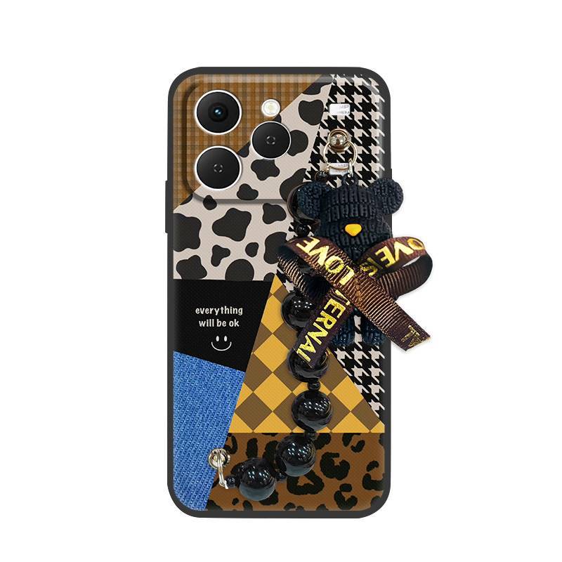 Phone Case for Tecno Spark 40 4G Case Trendy Creative Black Pearl Charm Shockproof And Drop-proof Case