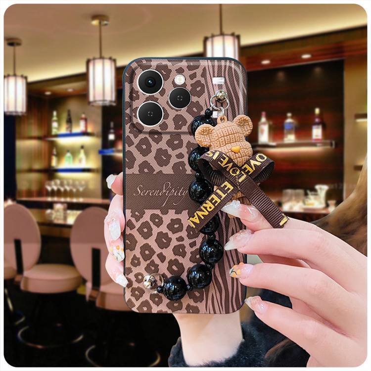 Phone Case for Tecno Spark 40 4G Case Trendy Creative Black Pearl Charm Shockproof And Drop-proof Case