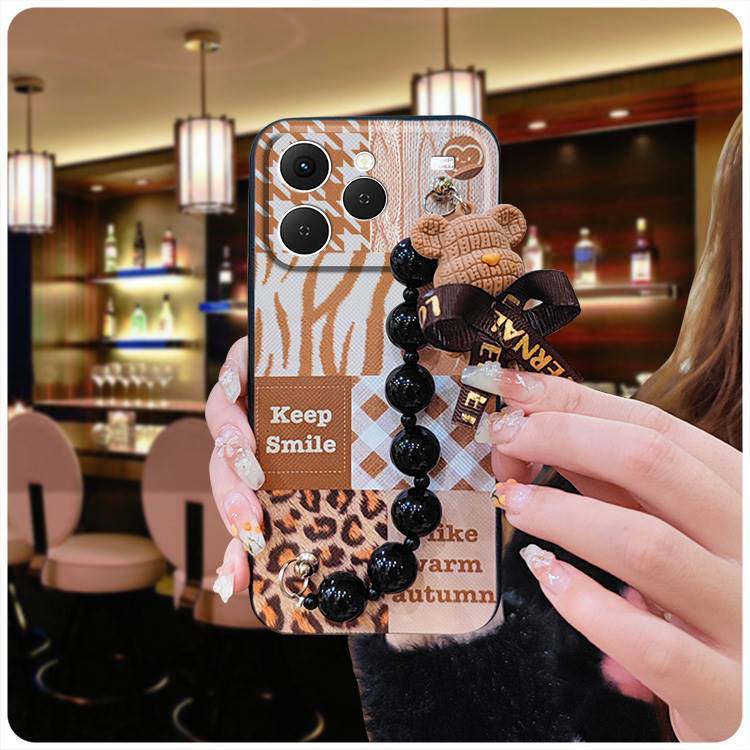 Phone Case for Tecno Spark 40 4G Case Trendy Creative Black Pearl Charm Shockproof And Drop-proof Case