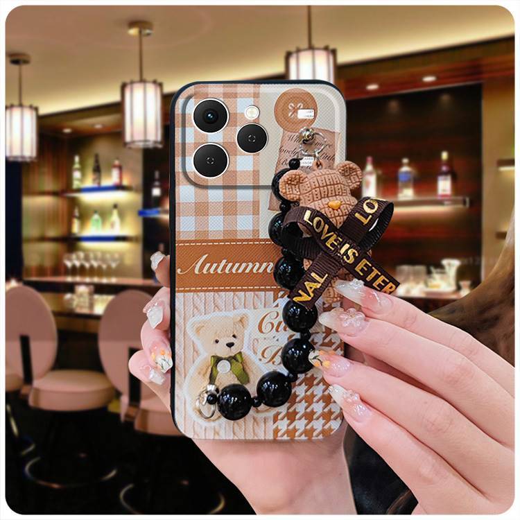 Phone Case for Tecno Spark 40 4G Case Trendy Creative Black Pearl Charm Shockproof And Drop-proof Case