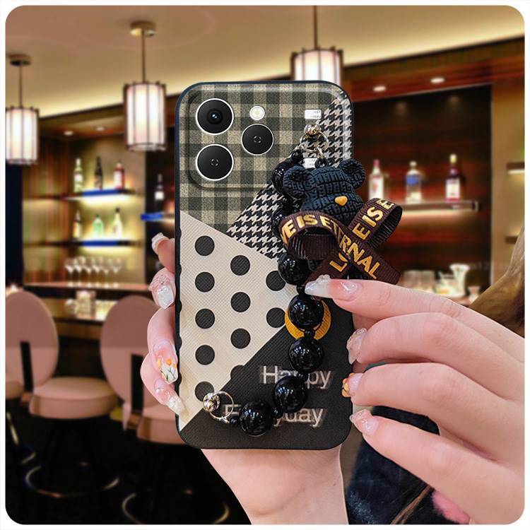 Phone Case for Tecno Spark 40 4G Case Trendy Creative Black Pearl Charm Shockproof And Drop-proof Case