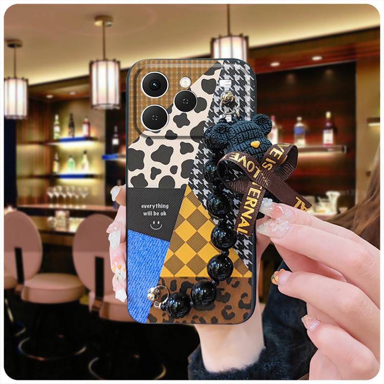 Phone Case for Tecno Spark 40 4G Case Trendy Creative Black Pearl Charm Shockproof And Drop-proof Case