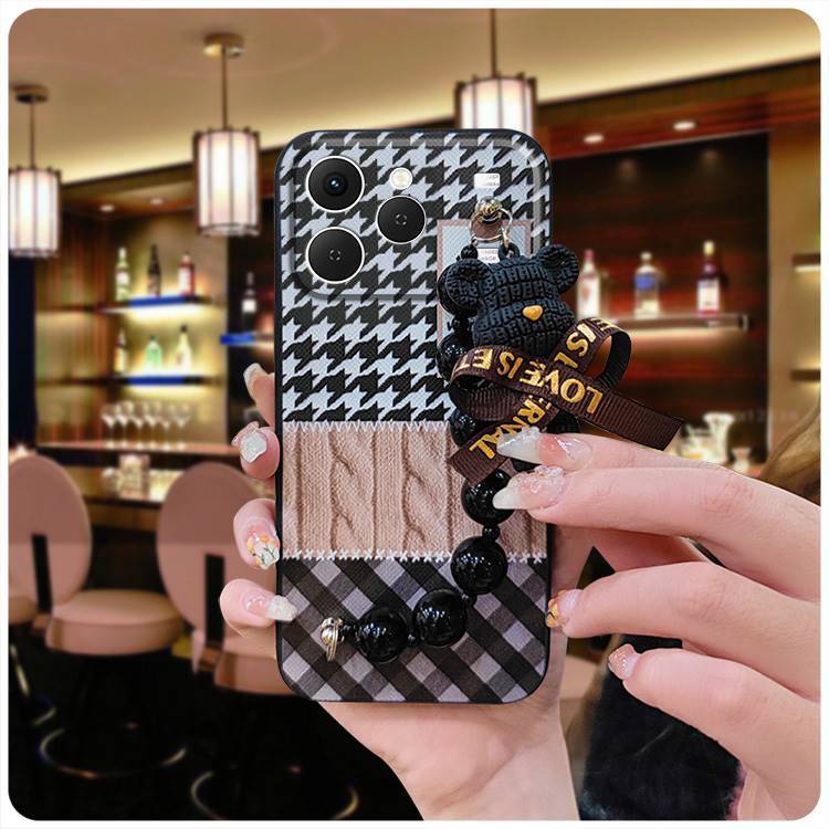 Phone Case for Tecno Spark 40 4G Case Trendy Creative Black Pearl Charm Shockproof And Drop-proof Case