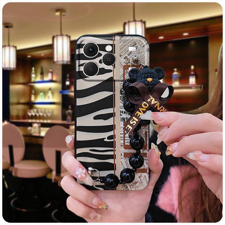 Phone Case for Tecno Spark 40 4G Case Trendy Creative Black Pearl Charm Shockproof And Drop-proof Case