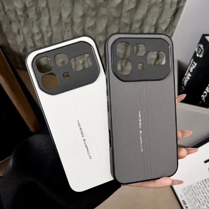 Luxury Suture Pattern Matte PU Leather Metal Lens protection Back Case for Infinix Note 60/Note 60 Pro Protection Cover