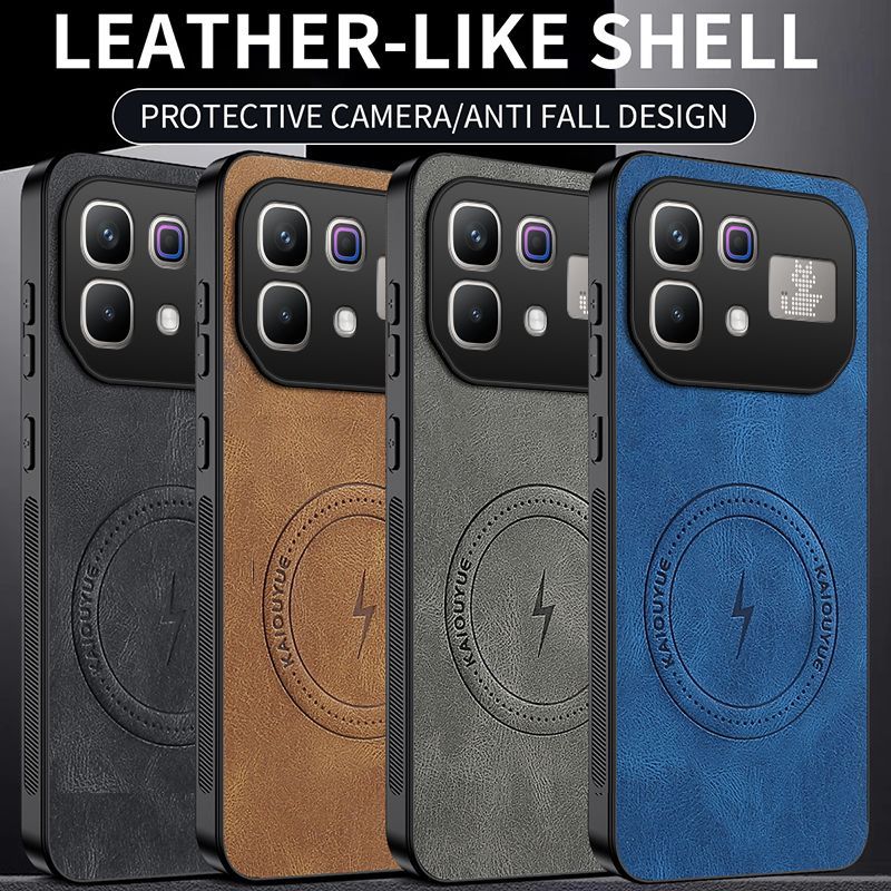 Luxury Business Phone Case for Infinix Note 60 Pro Magnetic Sheepskin Leather All-inclusive Back Cover