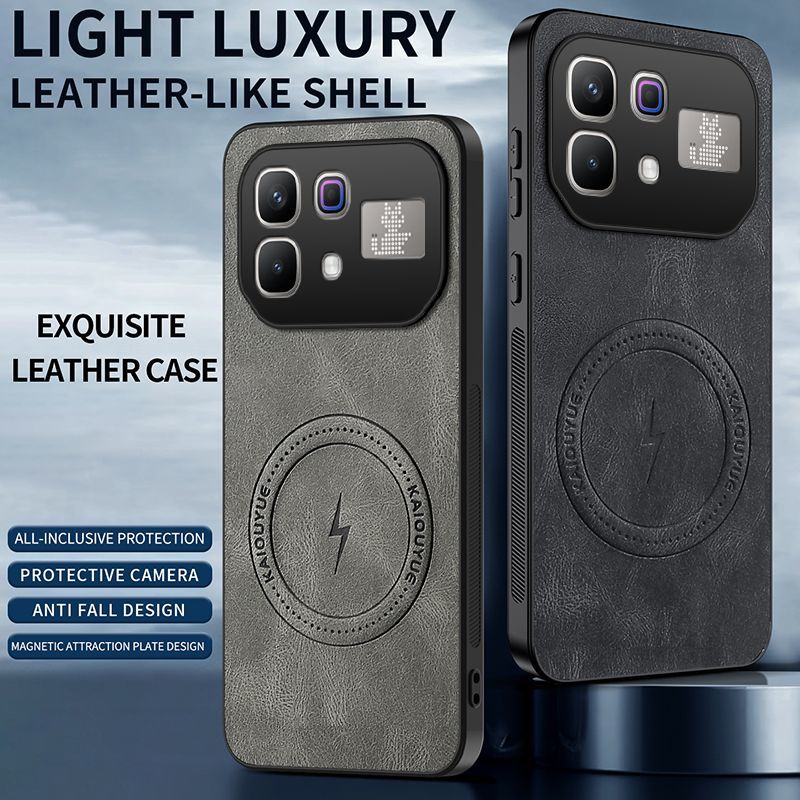 Luxury Business Phone Case for Infinix Note 60 Pro Magnetic Sheepskin Leather All-inclusive Back Cover