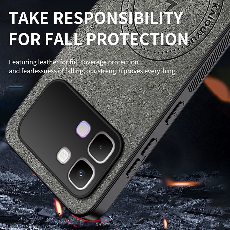 Luxury Business Phone Case for Infinix Note Edge Magnetic Sheepskin Leather All-inclusive Back Cover