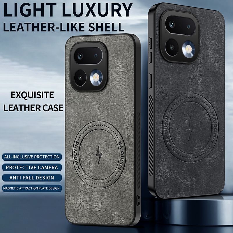 Luxury Business Phone Case for Realme 16 Pro+/Plus Magnetic Sheepskin Leather All-inclusive Back Cover