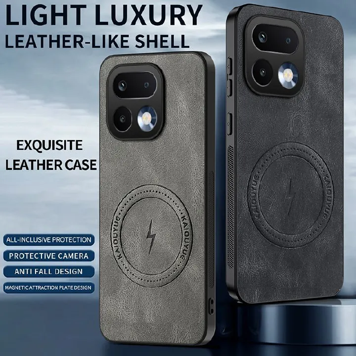 Luxury Business Phone Case for Realme 16 Pro+/Plus Magnetic Sheepskin Leather All-inclusive Back Cover