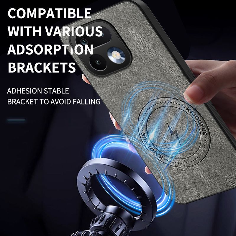 Luxury Business Phone Case for Realme 16 Pro+/Plus Magnetic Sheepskin Leather All-inclusive Back Cover