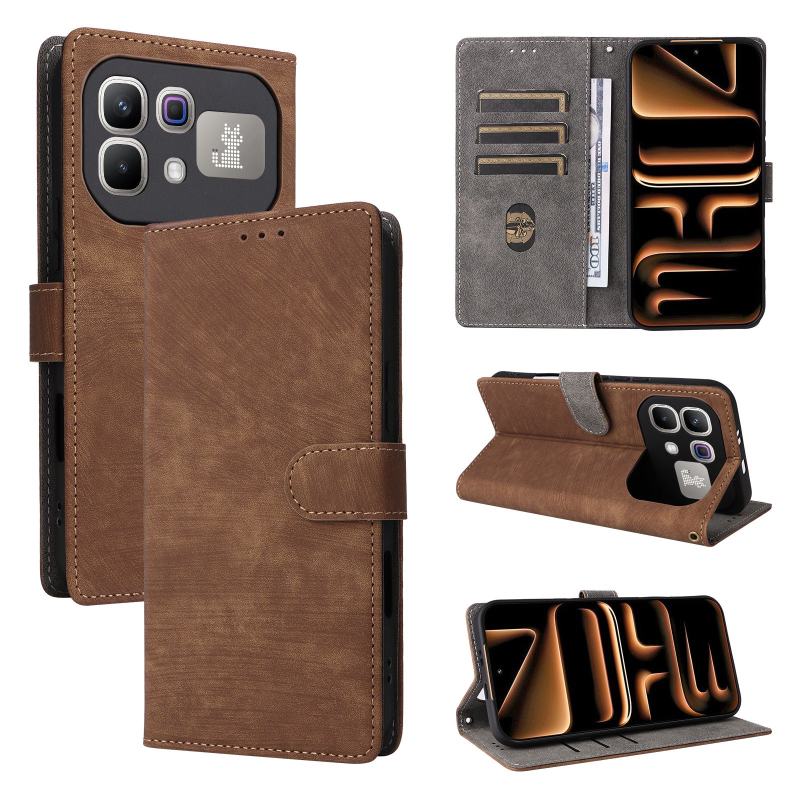 Leather Flip Cover For Infinix Note 60 Pro 5G Case Magnetic Buckle Shockproof Wallet Covers