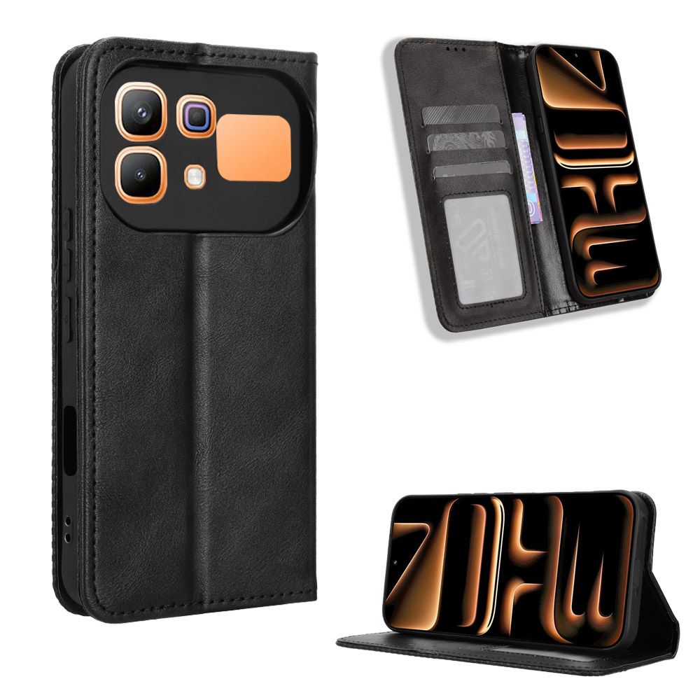 Leather Flip Cover For Infinix Note 60 Pro 5G Case Magnetic Buckle Shockproof Wallet Covers