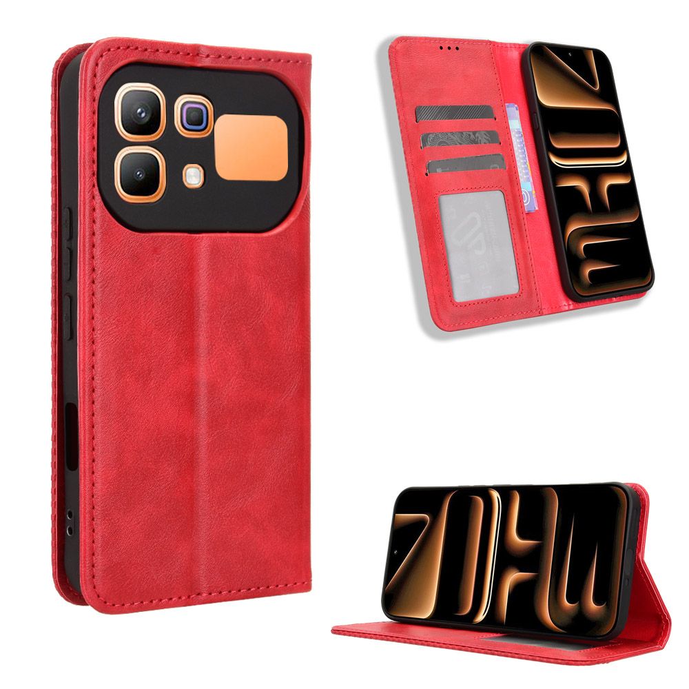 Leather Flip Cover For Infinix Note 60 Pro 5G Case Magnetic Buckle Shockproof Wallet Covers