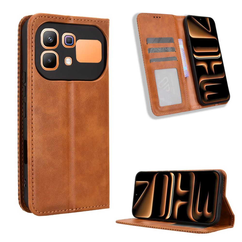 Leather Flip Cover For Infinix Note 60 Pro 5G Case Magnetic Buckle Shockproof Wallet Covers