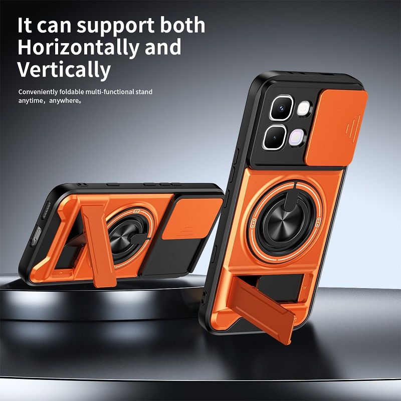 Luxury Slide Camera Lens Case Protective Cover for Infinix Note Edge 5G (6.78" inch) Magnetic Kickstand Phone Case