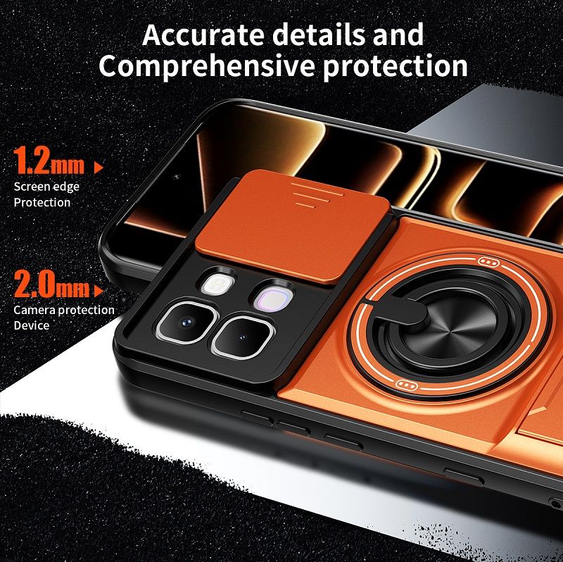 Luxury Slide Camera Lens Case Protective Cover for Infinix Note Edge 5G (6.78" inch) Magnetic Kickstand Phone Case