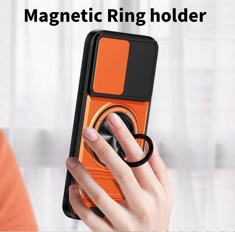 Luxury Slide Camera Lens Case Protective Cover for Infinix Note Edge 5G (6.78" inch) Magnetic Kickstand Phone Case