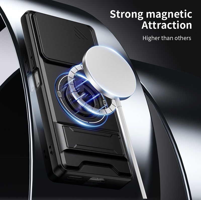 Luxury Slide Camera Lens Case Protective Cover for Infinix Note 40 4G (6.78" inch) Magnetic Kickstand Phone Case