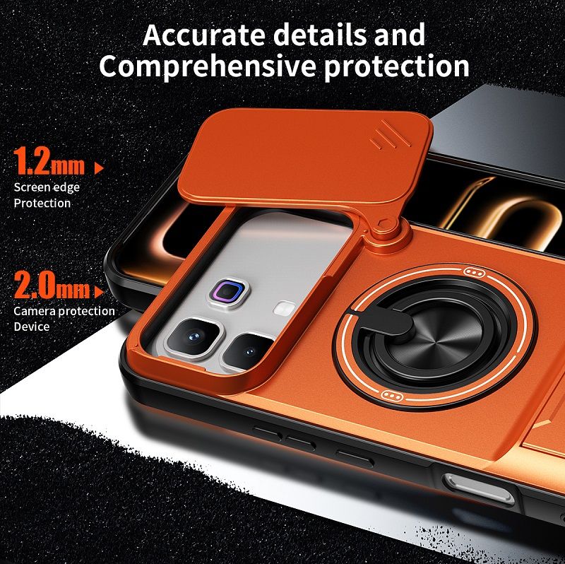 Luxury Slide Camera Lens Case Protective Cover for Infinix Note 60 Pro 5G (6.78" inch) Magnetic Kickstand Phone Case