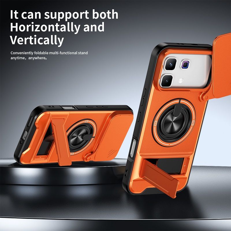Luxury Slide Camera Lens Case Protective Cover for Infinix Note 60 Pro 5G (6.78" inch) Magnetic Kickstand Phone Case