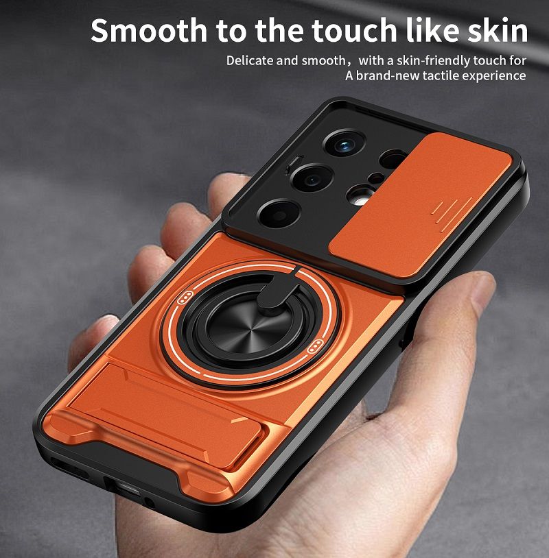 Luxury Slide Camera Lens Case Protective Cover for Tecno Camon 50 4G (6.78" inch) Magnetic Kickstand Phone Case