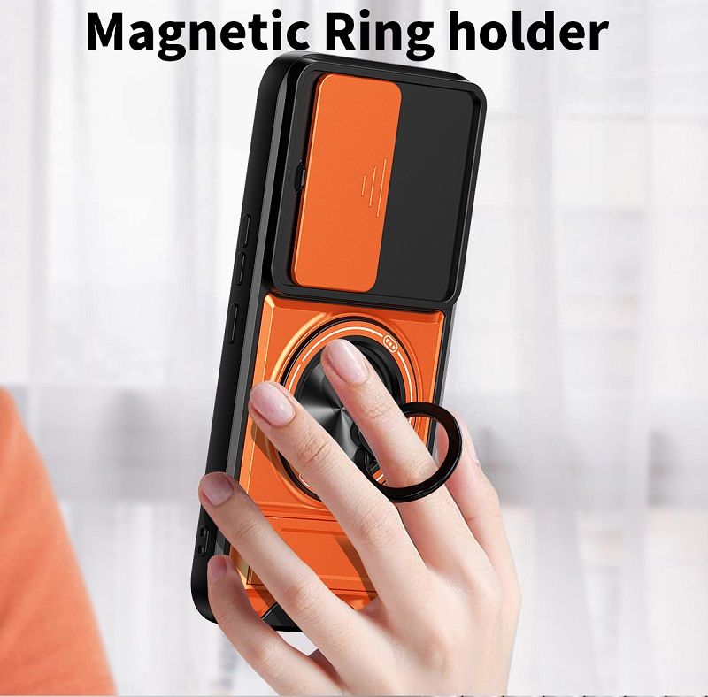 Luxury Slide Camera Lens Case Protective Cover for Tecno Camon 50 4G (6.78" inch) Magnetic Kickstand Phone Case