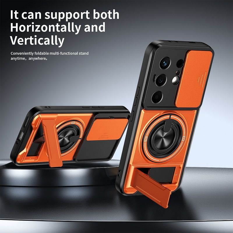 Luxury Slide Camera Lens Case Protective Cover for Tecno Camon 50 4G (6.78" inch) Magnetic Kickstand Phone Case