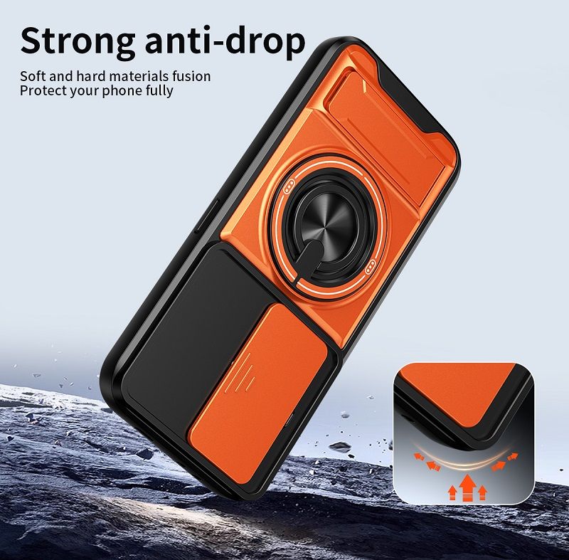 Luxury Slide Camera Lens Case Protective Cover for Tecno Camon 50 4G (6.78" inch) Magnetic Kickstand Phone Case