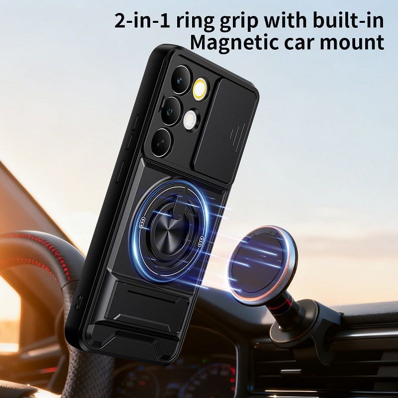 Luxury Slide Camera Lens Case Protective Cover for OPPO Realme C85 Pro 5G Magnetic Kickstand Phone Case
