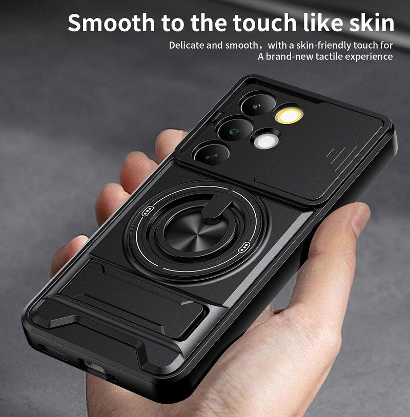 Luxury Slide Camera Lens Case Protective Cover for OPPO Realme C85 Pro 5G Magnetic Kickstand Phone Case