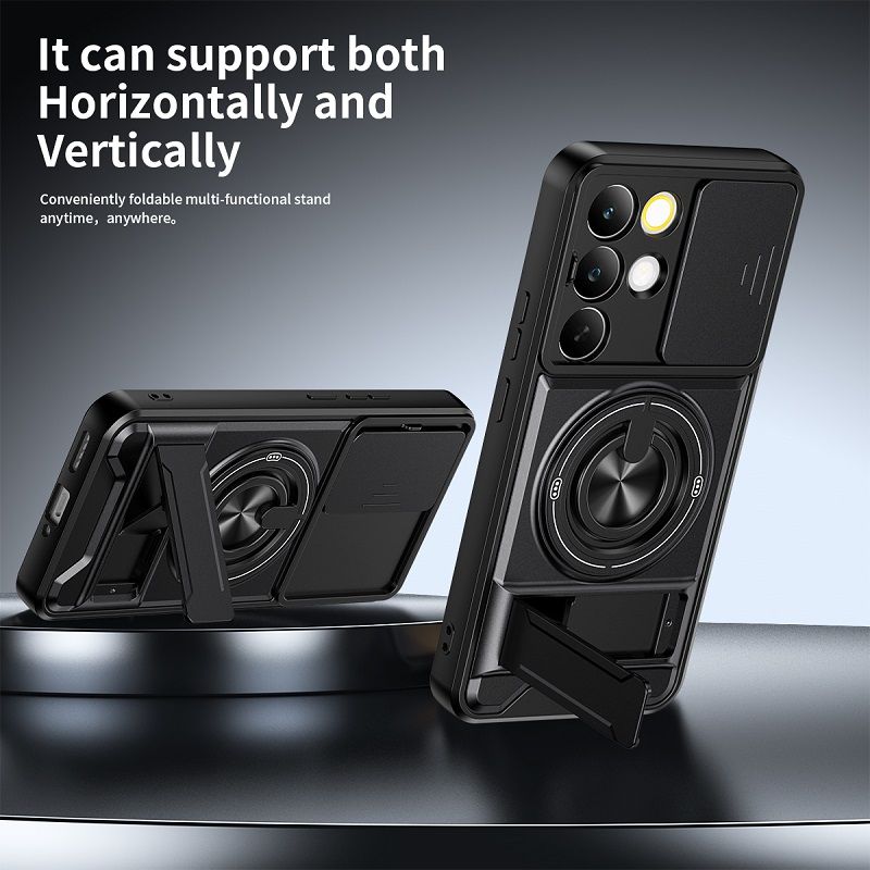 Luxury Slide Camera Lens Case Protective Cover for OPPO Realme C85 Pro 5G Magnetic Kickstand Phone Case