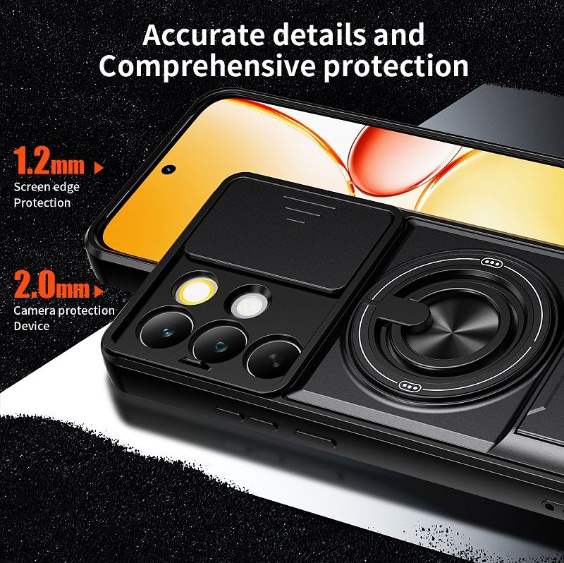 Luxury Slide Camera Lens Case Protective Cover for OPPO Realme C85 Pro 5G Magnetic Kickstand Phone Case