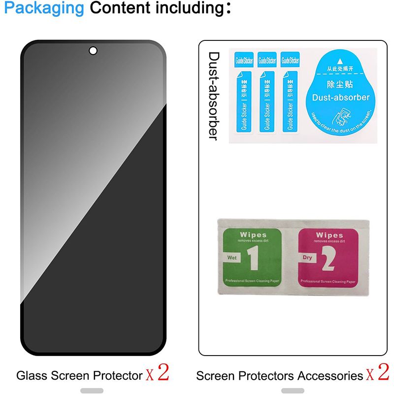 2 Pack Privacy Screen Protector for Samsung Galaxy A57 A37 S26 Plus S25 FE A56 A36 A26 A16 [Anti-Spy Tempered Glass] Anti-Scratch, Bubble-Free