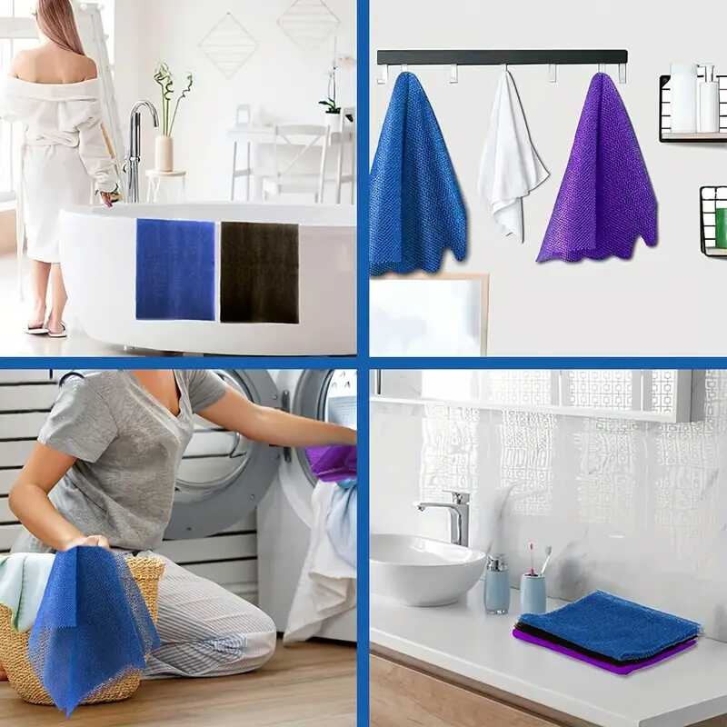 3pcs Mesh Exfoliating Bath Sponge - Long Net Body Scrubber for Smooth Skin, Ideal for Daily Use